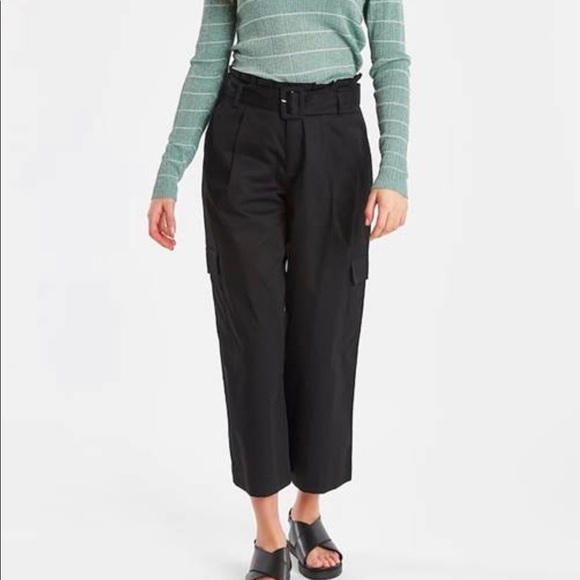 NWT Ichi Lucca Cropped Wide Leg Cargo Size 38 Fit Like an 8 - Picture 2 of 4